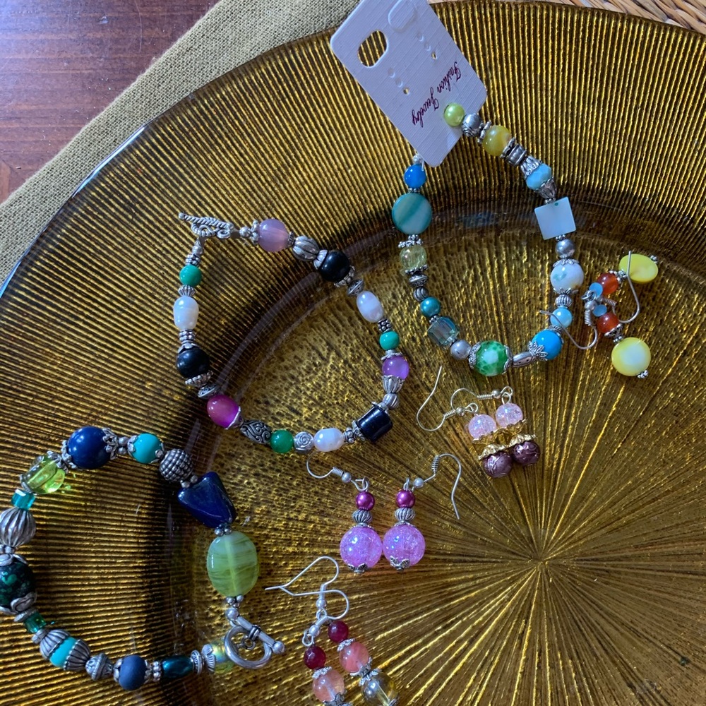 Bracelets and earrings